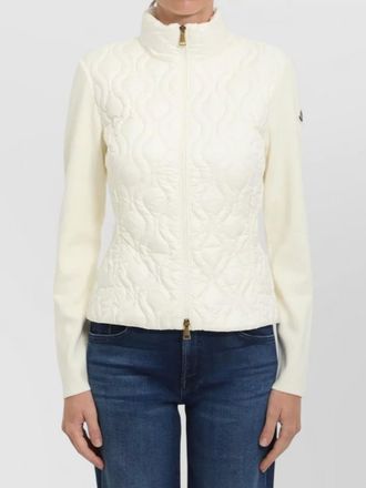 Moncler padded front zip knit cardigan