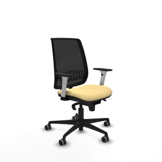 Piqueras y Crespo Silla De Oficina Piqueras Y Crespo Alares Blanco Sin Ruedas Soporte Lumbar Ajustable