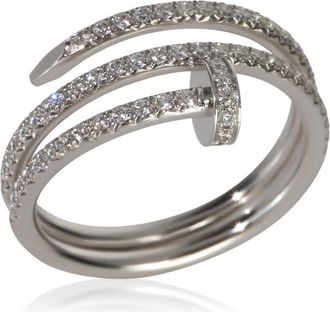 Cartier Pre-Owned Cartier White Gold Diamond Small Model Double Juste Un Clou Ring