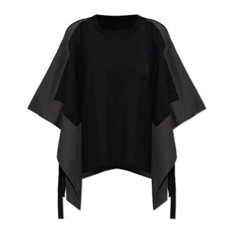Maison Margiela T-Shirts, female, Black, Size: M Logo Top