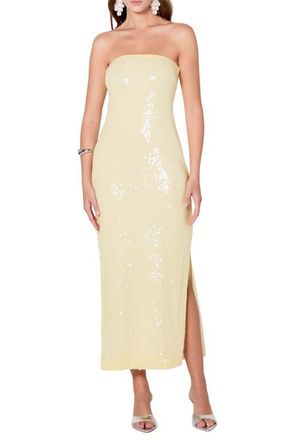 endless rose Sequin Strapless Maxi Dress in Butter at Nordstrom, Size Large