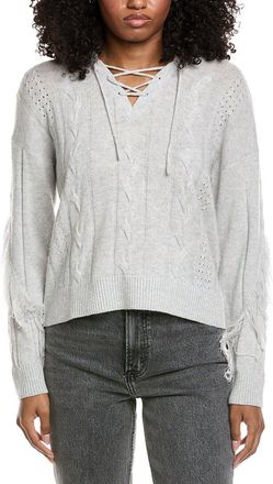Brodie Cable Fringe Polo Wool & Cashmere-Blend Sweater