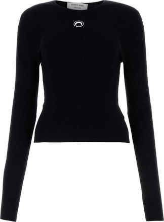 Marine Serre Logo Embroidered Long-sleeve Top