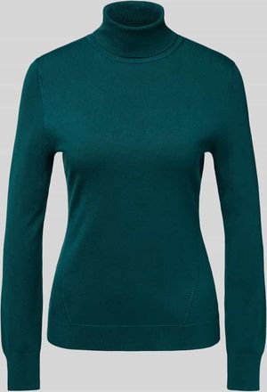 Comma Pullover aus Viskose-Mix mit Rollkragen in Petrol, Größe 34