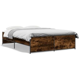 Berkfield Home Bed Frame without Mattress Smoked Oak 120x190 cm Small Double in Brown