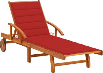 vidaXL Tumbona De Jard&iacute;n Con Coj&iacute;n Madera Maciza De Acacia Vidaxl