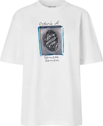 Sams&oslash;e & Sams&oslash;e Tops, Heren, Wit, M, Katoen, Sagergei T-shirt