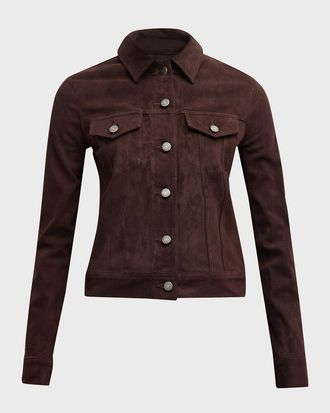 Co&ucirc;t de la Libert&eacute; Donna Suede Trucker Jacket