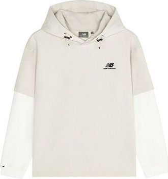 New Balance Logo Hoodie Asia Sizing Beige White 5CC39543-LBE