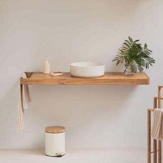 Sklum Conjunto De Mueble De Ba&ntilde;o 130x45 Cm Suspendido En Madera De Teca Neill Sklum