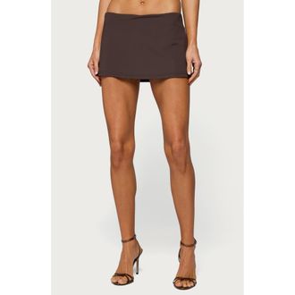 Edikted Lucretia Mini Skort in Brown at Nordstrom, Size X-Small