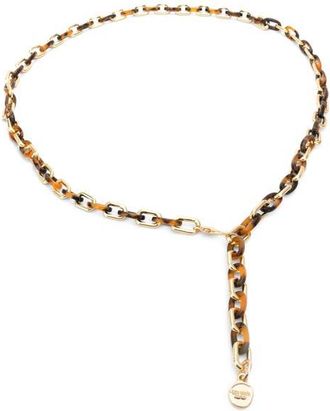 Kate Spade New York tortoiseshell & chain link belt in Polished Gold at Nordstrom, Size Large