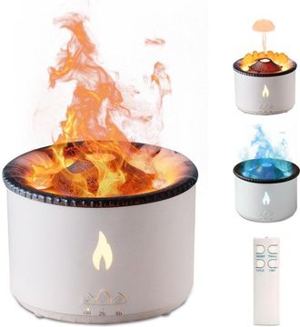 OEM Humidificador Difusor De Aroma Volc&aacute;n En Llama: Humidificador De Aromaterapia De 300 Ml Con Efecto Llama De Medusa, 2 Modos De Niebla Con Control Remo