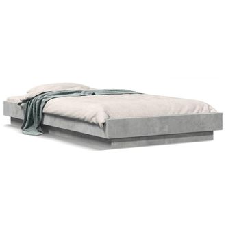 Berkfield Home Bed Frame with LED Lights without Mattress Concrete Grey 75x190cm | Size: 75x190 cm