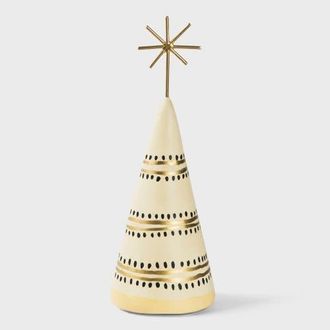 Mela Artisans Star-Topped Christmas Tree Figurine in Green And Gold at Nordstrom