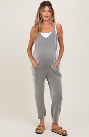 Pinkblush Ribbed Sleeveless Jumpsuit in Black at Nordstrom, Size X-Large