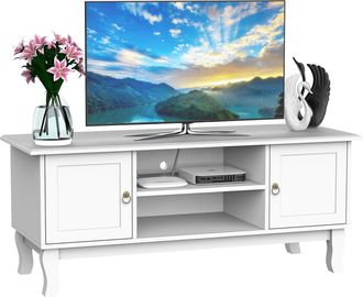 HOMCOM TV Stand Unit Corner Table - MDF-Ivory White - Home Living | TJ Hughes