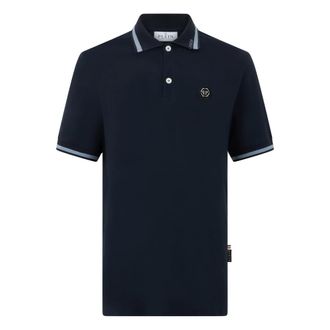 Philipp Plein Polo Shirt Ss Logo - - Tops - Uomo - Blu - S