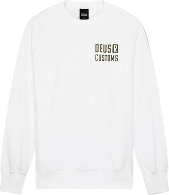Deus Flecks Crewneck - Heren - Sweatshirts - Wit - XL - Katoen - Hoodies & sweatvesten