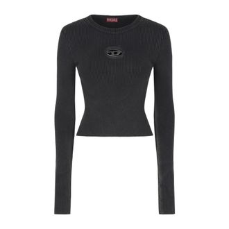 Diesel Round-neck Knitwear, female, Black, Size: XS Round-neck Knitwear