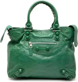 Balenciaga Pre-owned Handbags, female, Green, Size: ONE SIZE Pre-owned Leather Handbag