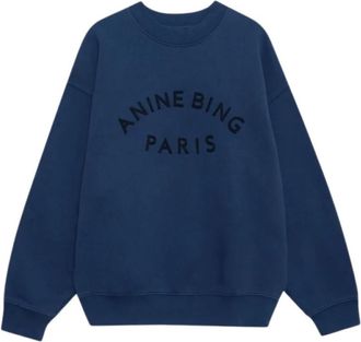 Anine Bing Dames, Sweatshirts & Hoodies, Blauw, Maat: XS Katoen