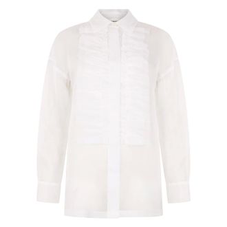 P.A.R.O.S.H. Shirts, female, White, Size: XS Shake Ruffled Blouse