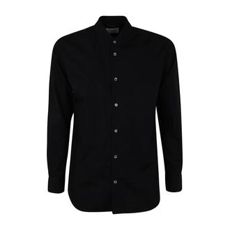 Tintoria Mattei Effen Overhemd met Kraag - Heren - Casual Overhemden - Zwart - 3XL - Overhemden