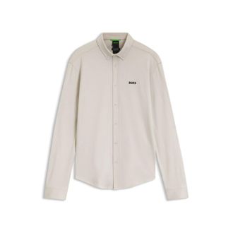 BOSS Wrinkle-resistant shirt in cotton jersey with natural stretch