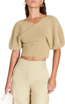 Cult Gaia Shelly Knit Sweater In Khaki