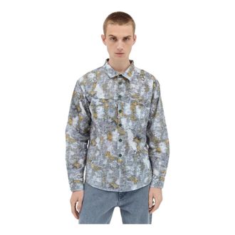 Brain Dead Textured Weave Heart Shirt - Heren - Casual Overhemden - Veelkleurig - M - Katoen - Overhemden