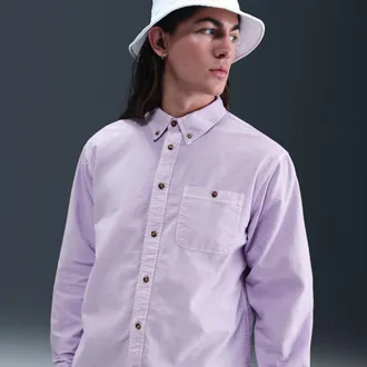 Nike Mens Life Oxford Shirt in Purple | HJ7270-515