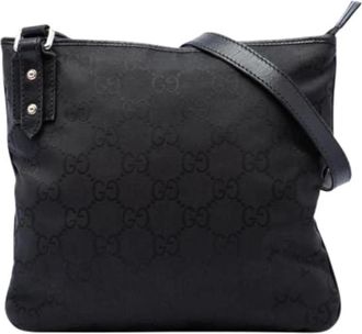 Gucci Pre-owned Nylon Crossbody Bag - Dames - Vintage Schoudertas - Zwart - ONE Size - Nylon - Vintage