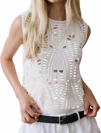 M&eacute;lissa Nepton Dali Open-Stitch Knit Sweater In White