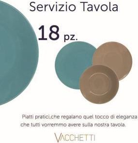 Vacchetti Plato De Servicio 18 Piezas Turquesa-taupe Cm27x27h26