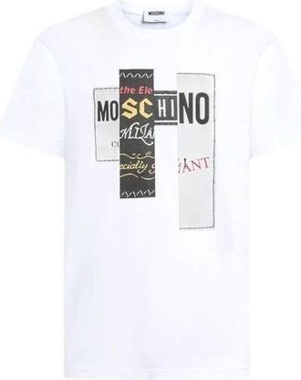 Moschino Printed cotton jersey T-shirt - male - Moschino - T-Shirts - White - 2XL - Tops