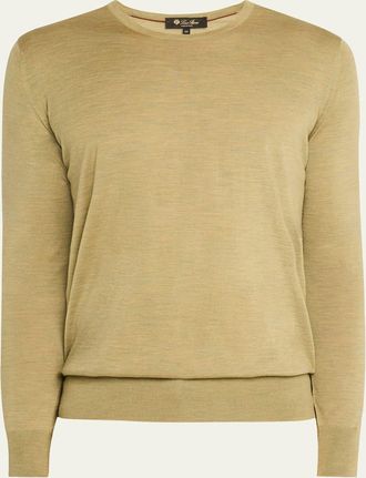 Loro Piana Mens Girocollo Wool Crewneck Sweater