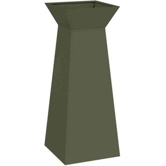 vidaXL Maceta Pilar Oliva 40 X 40 X 100 Cm Acero Vidaxl