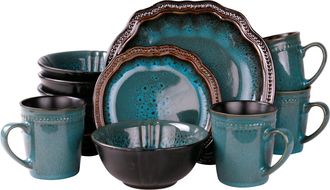 Elama s Mystic Waves 16 Piece Dinnerware Set