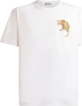 Etro White Round Neck Printed T-Shirt