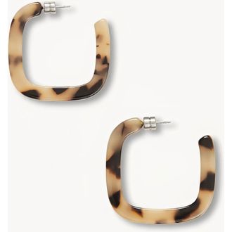 Machete Jewelry Midi Square Hoops in Blonde Tortoise at Nordstrom