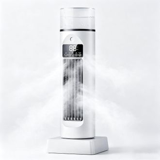 No Brand Ventilador De Aire Acondicionado Torren - Blanco - 6 Velocidades - Oscilante Silencioso - Enfriador Sin Soplado - Control Remoto - Dormitorio - Sala D