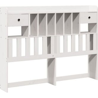 vidaXL Cabecero De Cama Almacenaje Madera Maciza Pino Blanco 150 Cm Vidaxl