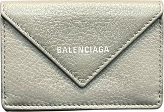 Balenciaga Gray Leather Wallet (Tri-Fold) (Pre-Owned)