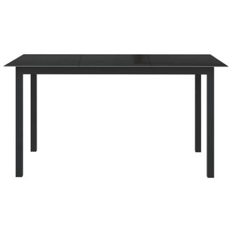 Berkfield Home Garden Table Black 150x90x74 cm Aluminium & Glass | Size: 150 x 90 x 74 cm