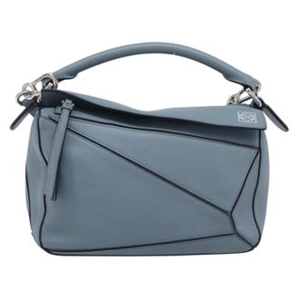 Loewe Puzzle Leather Blue Leather Handbag (Pre-Owned)