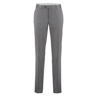 Canali Suit Trousers, male, Gray, XL, Stretch Wool Trousers