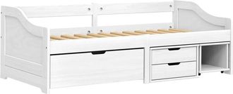 vidaXL Day Bed with 3 Drawers irun White 90x200 cm Solid Wood Pine Vidaxl White