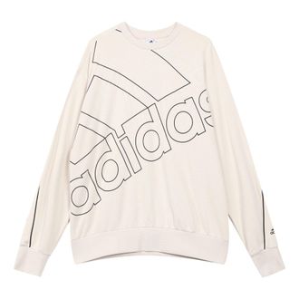 adidas U Favs Q1 Swt Logo Printing Sports Pullover Round Neck Bauxite Brown GK9373