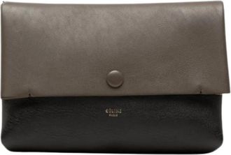 Celine Pre-owned Bicolor Leder Pouch - Dames - Vintage Clutch - Bruin - ONE Size - Leer - Vintage